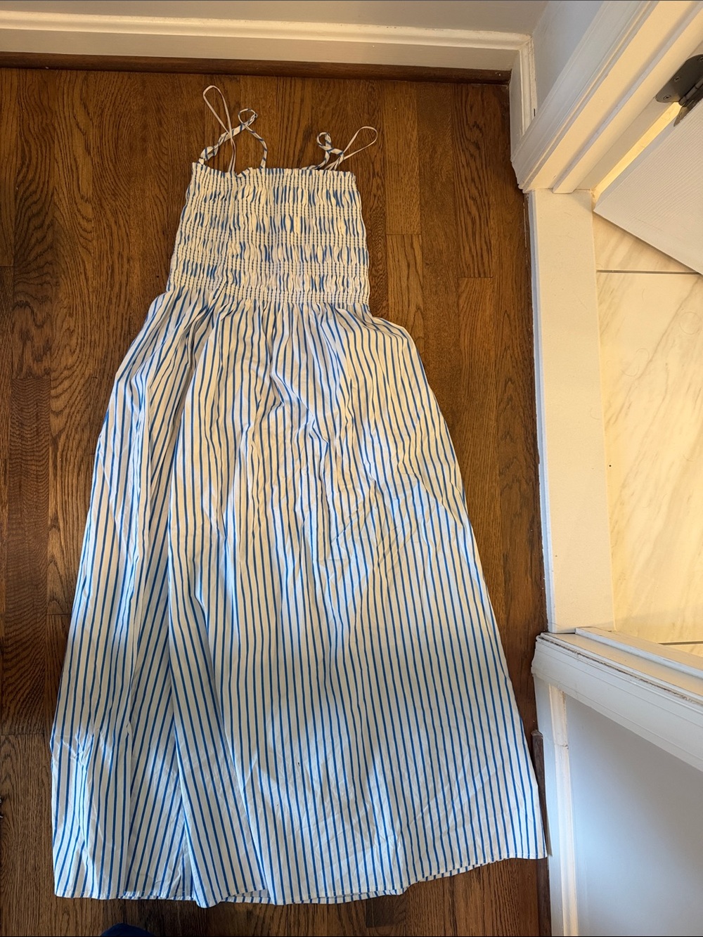 Pistola Bianca dress in white and blue stripe